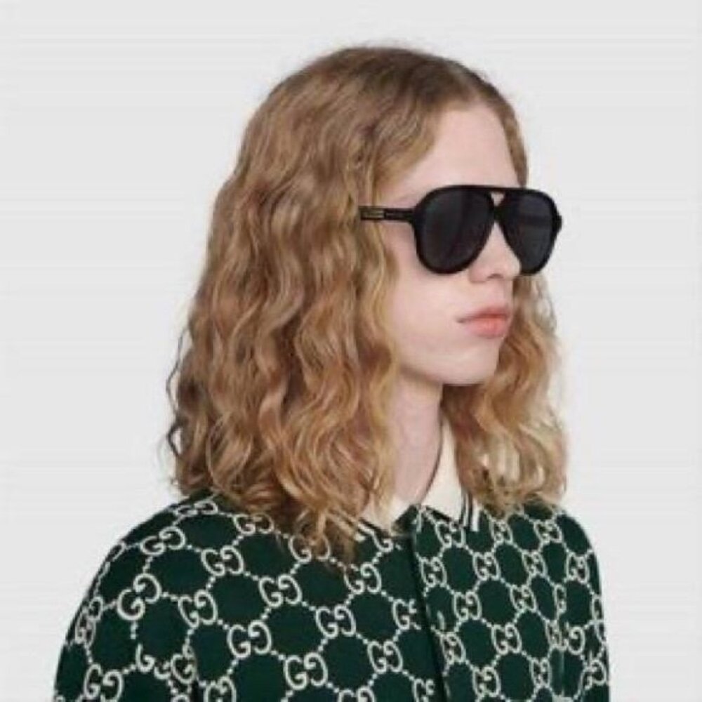 Authentic- New - Gucci Men’s Sunglasses GG0688S 001 Black/ Gray - Picture 12 of 14